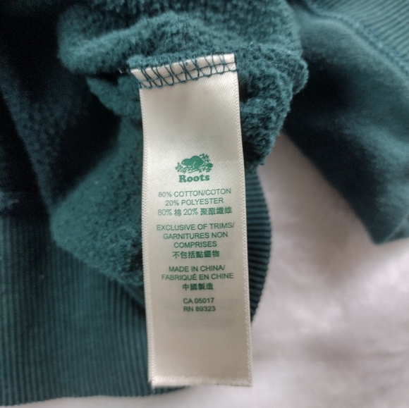 SOLD Roots Canada Full Zip Hooded Jacket Green Fleece Lined Size M - Picture 9 of 9